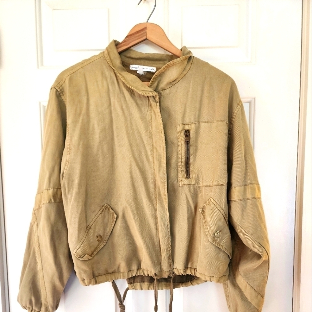 Young fabulous & broke khaki bomber jacket size small